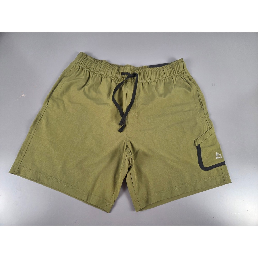 RBX Active NWT Mens M  Shorts Olive Green Zipper Pocket Running Moisture Wicking